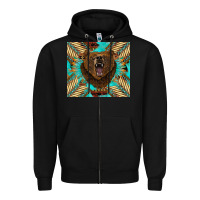 Black bear native american  tumbler Zipper Hoodie - BarkalooDesign