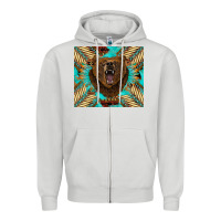 Dove Grey bear native american  tumbler Zipper Hoodie - BarkalooDesign