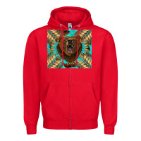 Red bear native american  tumbler Zipper Hoodie - BarkalooDesign