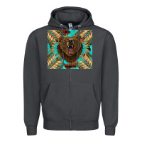 Smoke bear native american  tumbler Zipper Hoodie - BarkalooDesign