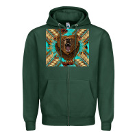 Sports Green bear native american  tumbler Zipper Hoodie - BarkalooDesign