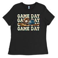 Black game day baseball Ladies Tee - HowdyJamesFarm