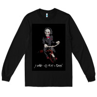 Black Saw I Want To Play A Game Picture Long Sleeve Tee - maiPhamDesign