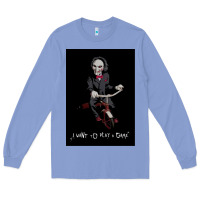 Colony Blue Saw I Want To Play A Game Picture Long Sleeve Tee - maiPhamDesign