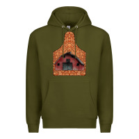Army Green Barn Earning Premium Hoodie - CowhideDigitalArt