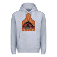 Heather Grey Barn Earning Premium Hoodie - CowhideDigitalArt