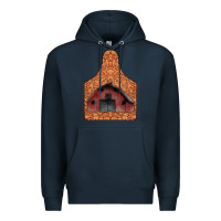 Navy Barn Earning Premium Hoodie - CowhideDigitalArt