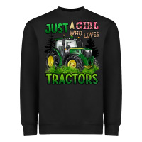 Black just a girl who loves tractors Heavyweight Sweatshirt - BarkalooDesign
