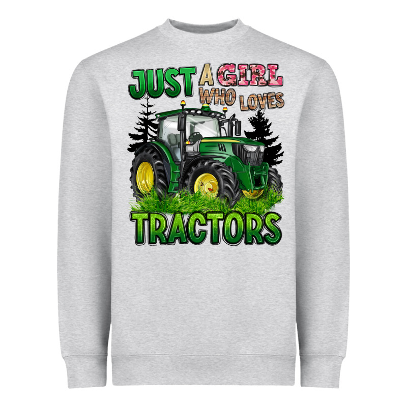 Just A Girl Who Loves Tractors Heavyweight Sweatshirt by BarkalooDesign | Teevron