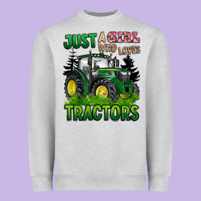 Just A Girl Who Loves Tractors Heavyweight Sweatshirt Designed By Barkaloodesign