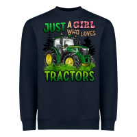 Navy just a girl who loves tractors Heavyweight Sweatshirt - BarkalooDesign