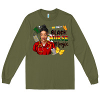 Army Green Juneteenth black Nurse magic Long Sleeve Tee - FaDigitalArtStudio