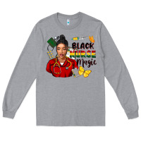 Heather Grey Juneteenth black Nurse magic Long Sleeve Tee - FaDigitalArtStudio
