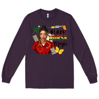 Plum Juneteenth black Nurse magic Long Sleeve Tee - FaDigitalArtStudio