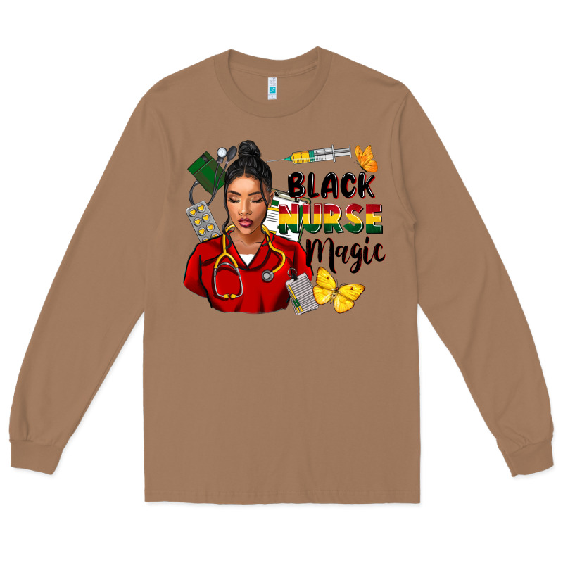 Juneteenth Black Nurse Magic Long Sleeve Tee by FaDigitalArtStudio | Teevron