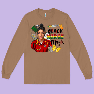 Juneteenth Black Nurse Magic Long Sleeve Tee Designed By Fadigitalartstudio