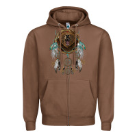 Chestnut bear  native dreamcatcher Zipper Hoodie - BarkalooDesign