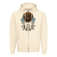 Sandshell bear  native dreamcatcher Zipper Hoodie - BarkalooDesign