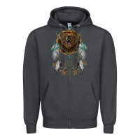 Smoke bear  native dreamcatcher Zipper Hoodie - BarkalooDesign