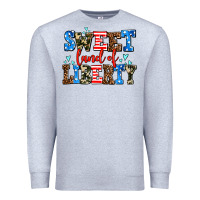 Heather Grey sweet land of liberty Premium Sweatshirt - AdoDesignShop