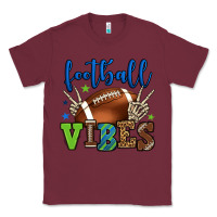 Burgundy Football vibes green and blue Classic Tee - HowdyJamesFarm