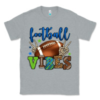 Heather Grey Football vibes green and blue Classic Tee - HowdyJamesFarm