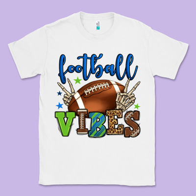 Football Vibes Green And Blue Classic Tee Designed By Howdyjamesfarm