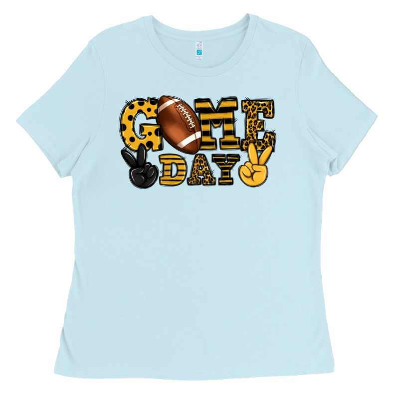 Game Day Yellow And Black Team Color Ladies Tee by HowdyJamesFarm | Teevron