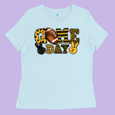 Game Day Yellow And Black Team Color Ladies Tee Designed By Howdyjamesfarm