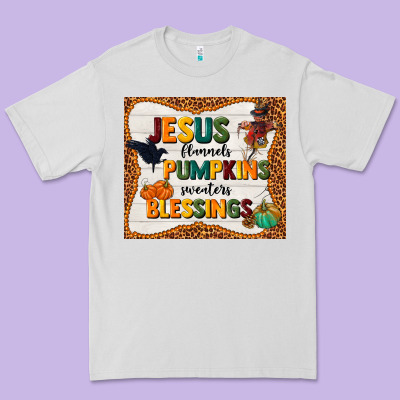 Jesus Flannel's Pumpkins Blessings Premium Tee Designed By Tumblerdesignbyshophia