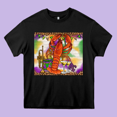 Mardi Gras Crawfish Heavy Core Tee Designed By Nancycooperartshop