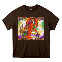Chocolate Brown Mardi Gras crawfish Heavy Core Tee - NancyCooperArtShop