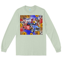 Matcha Fourth Of July Sunflowers Truck Long Sleeve Tee - FaDigitalArtStudio