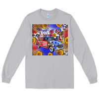 Moon Dust Fourth Of July Sunflowers Truck Long Sleeve Tee - FaDigitalArtStudio