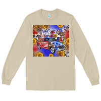 Mushroom Fourth Of July Sunflowers Truck Long Sleeve Tee - FaDigitalArtStudio