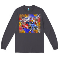 Smoke Fourth Of July Sunflowers Truck Long Sleeve Tee - FaDigitalArtStudio
