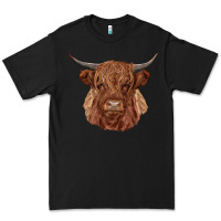 Black highland cow Premium Tee - RanaPortraitStore