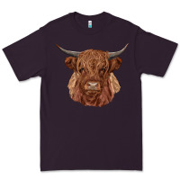 Plum highland cow Premium Tee - RanaPortraitStore