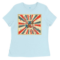 Baby Blue retro america Ladies Tee - TumblerDesignByShophia