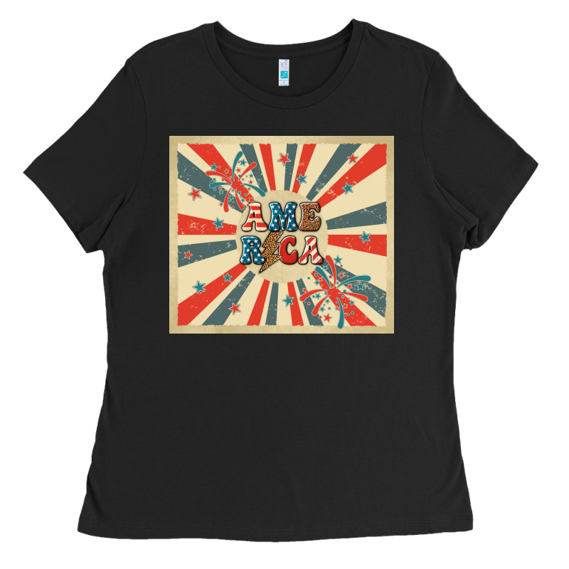 Retro America Ladies Tee by TumblerDesignByShophia | Teevron