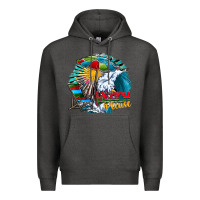 Charcoal Heather beach please Premium Hoodie - CowhideDigitalArt