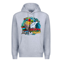 Heather Grey beach please Premium Hoodie - CowhideDigitalArt