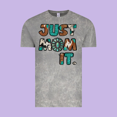 Just Mom It Cowhide Turquoise Vintage Tee Designed By Jasminsmagicworld