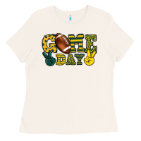 Bone Game day yellow and green team color Ladies Tee - HowdyJamesFarm