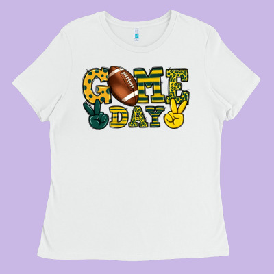 Game Day Yellow And Green Team Color Ladies Tee Designed By Howdyjamesfarm