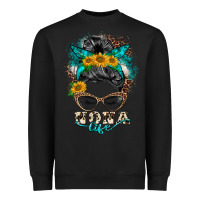 Black nona life messy bun Heavyweight Sweatshirt - BarkalooDesign