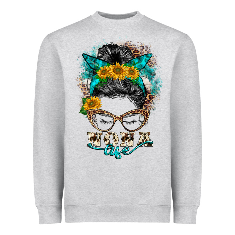 Nona Life Messy Bun Heavyweight Sweatshirt by BarkalooDesign | Teevron