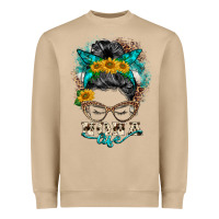 Mushroom nona life messy bun Heavyweight Sweatshirt - BarkalooDesign