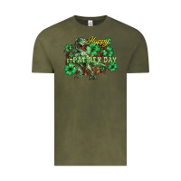 Vintage Olive Happy St. Patrick's Day T-Rex Vintage Tee - HowdyJamesFarm