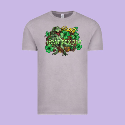 Happy St. Patrick's Day T-rex Vintage Tee Designed By Howdyjamesfarm
